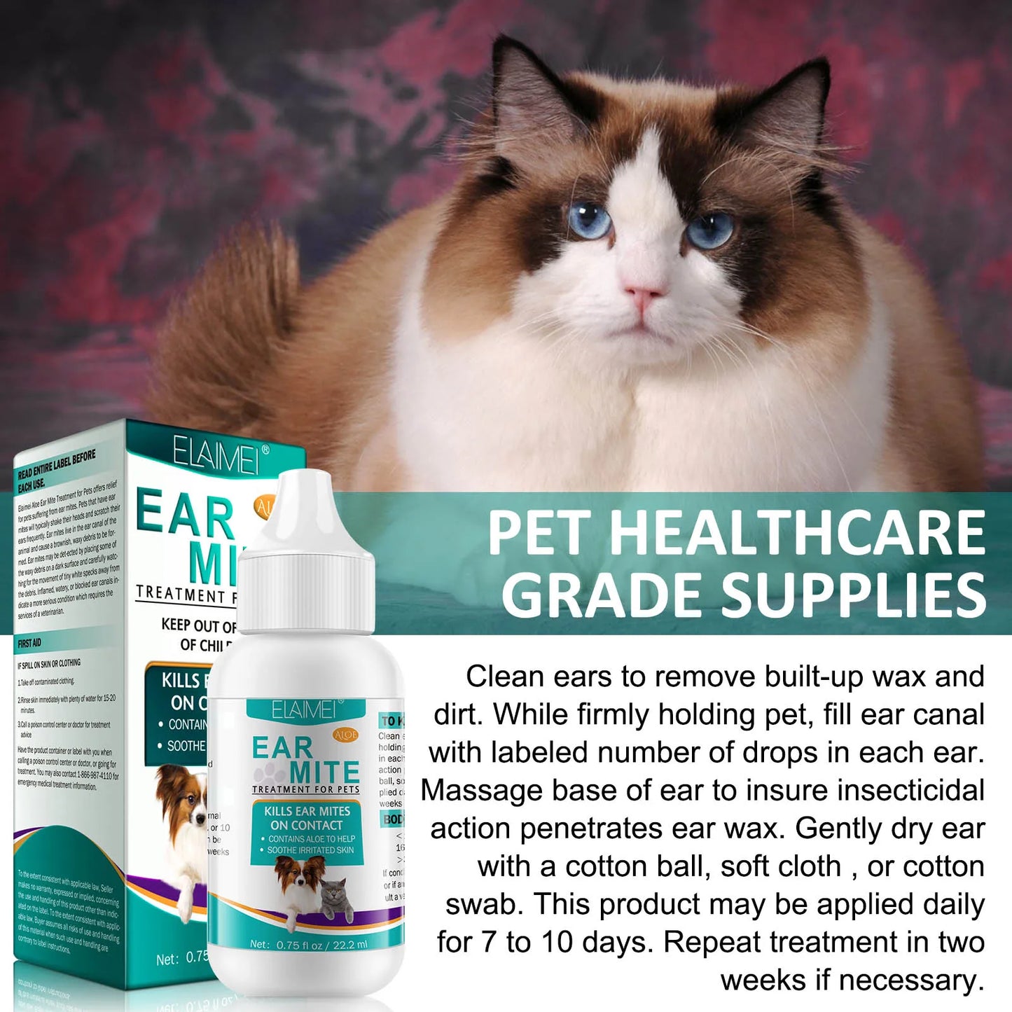 Aloe Ear Mite Treatment for Pets Medicine