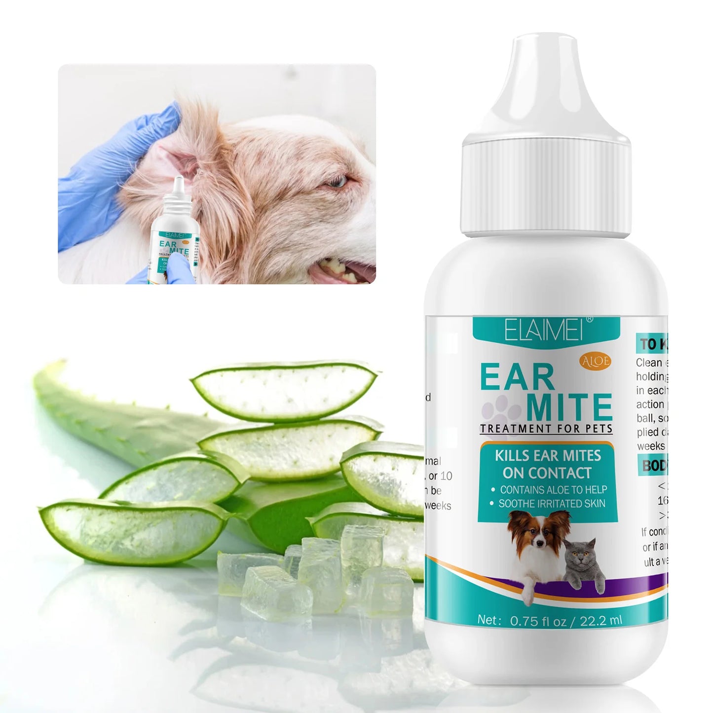 Aloe Ear Mite Treatment for Pets Medicine