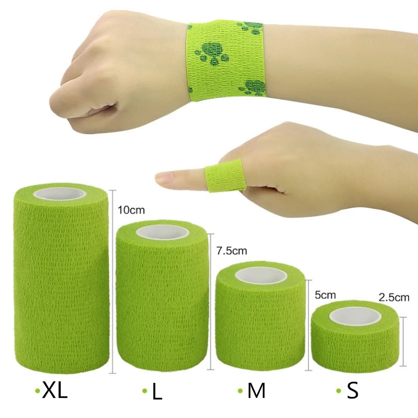 1Pcs Waterproof Medical Therapy Self Adhesive Bandage Muscle Tape Finger Joints Wrap First Aid Kit Pet Elastic Bandage 2.5-10cm