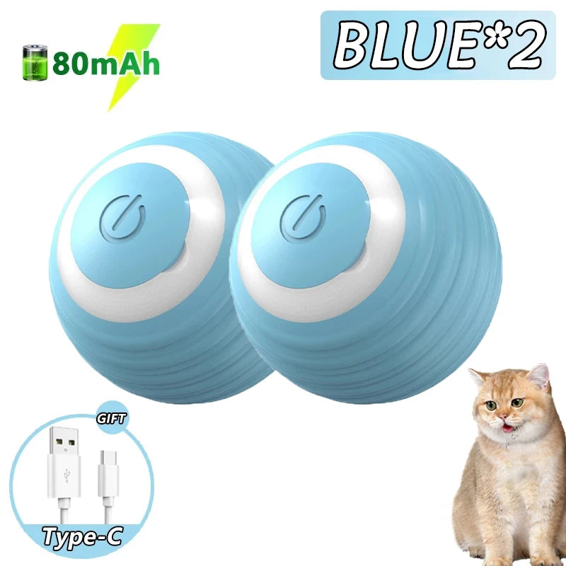 2PCS Cat Interactive Ball Indoor Automatic Rolling Magic Ball Smart Cat Toys Electronic Interactive Cat Toy Cat Game Accessories