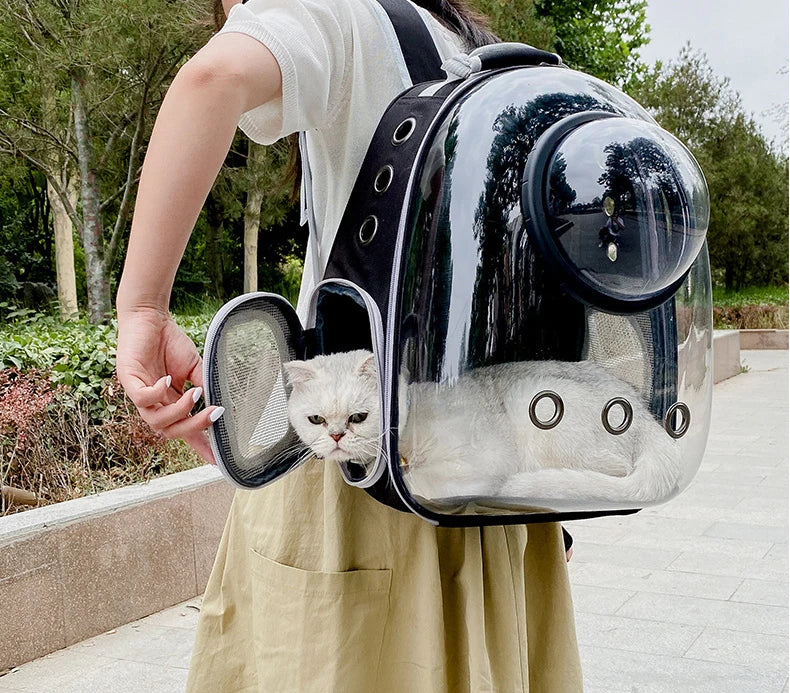 Pet Cat Carrying Bag Space Pet Backpacks Breathable Portable Transparent