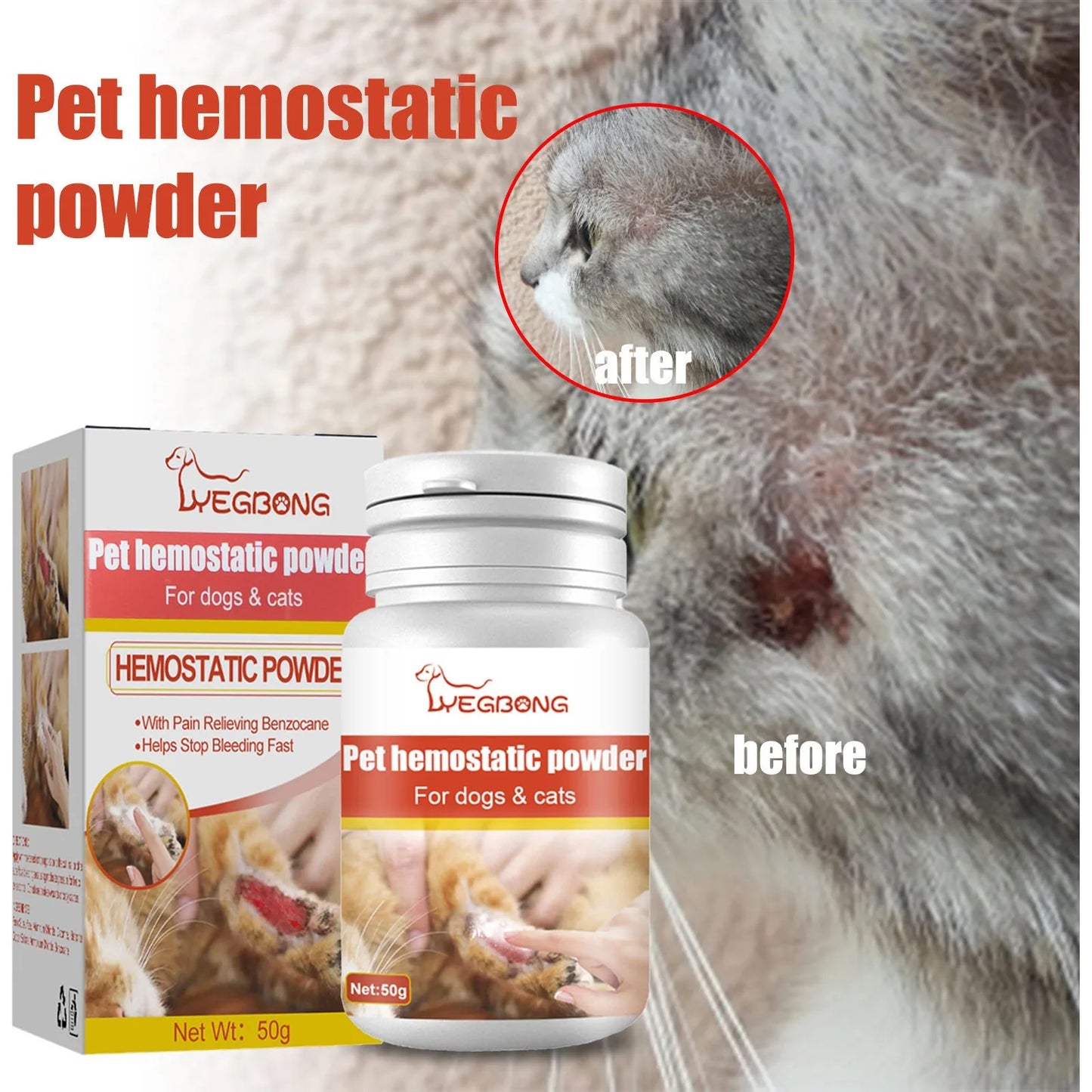 Pet Hemostatic Powder Wound Cleaning Hemostatic Powder Pet Wound  Powder