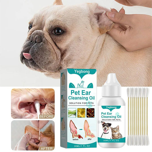 Pet Ear Cleansing Oil Remove Mites Dog