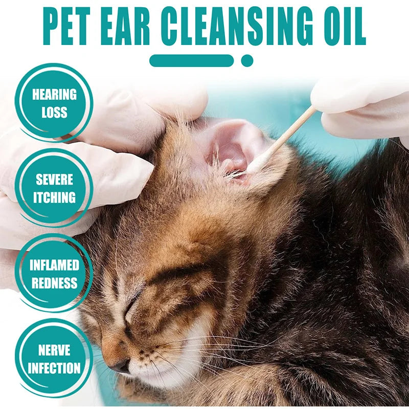 Pet Ear Cleansing Oil Remove Mites Dog