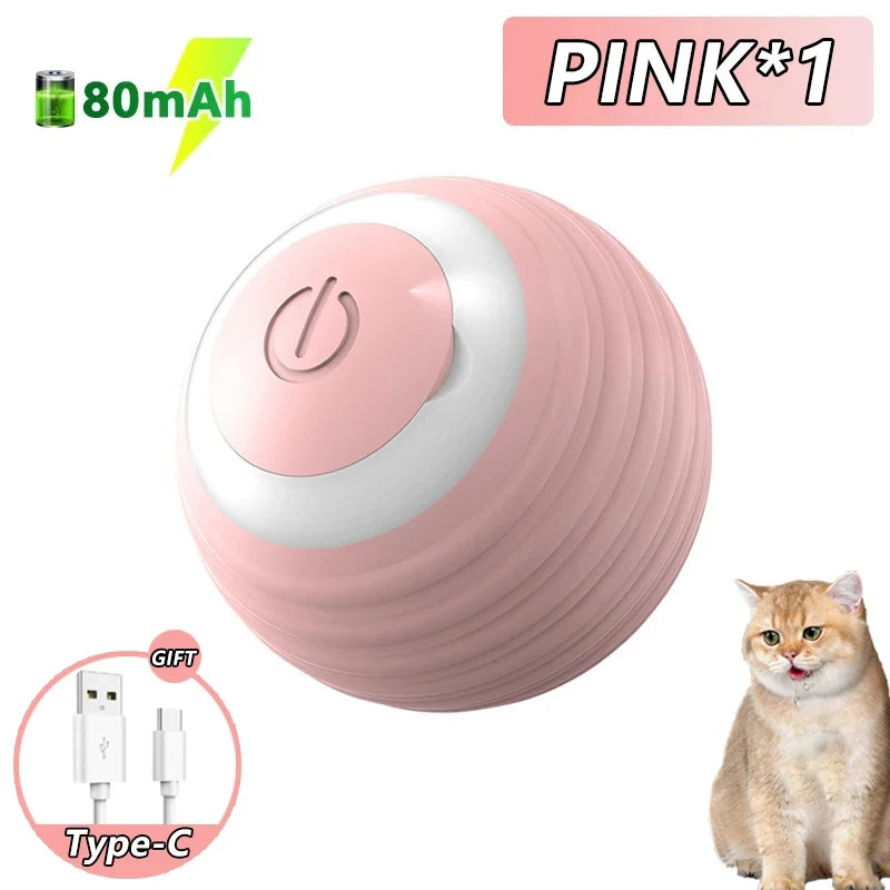 2PCS Cat Interactive Ball Indoor Automatic Rolling Magic Ball Smart Cat Toys Electronic Interactive Cat Toy Cat Game Accessories