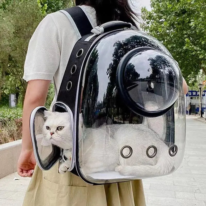 Pet Cat Carrying Bag Space Pet Backpacks Breathable Portable Transparent