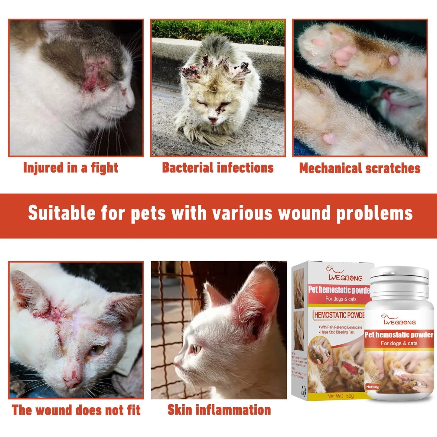 Pet Hemostatic Powder Wound Cleaning Hemostatic Powder Pet Wound  Powder