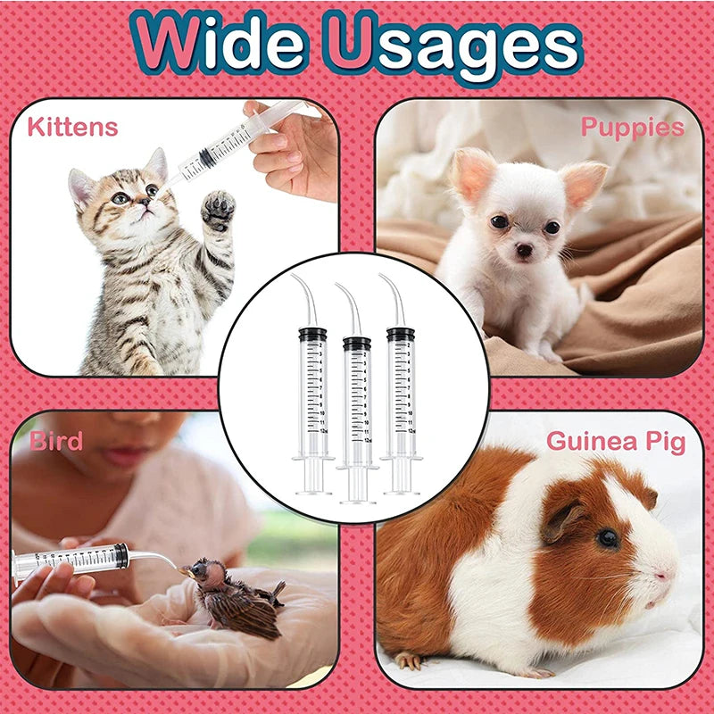 12ml Pet Feeding Syringes with Measurement for Small Dogs or Cats