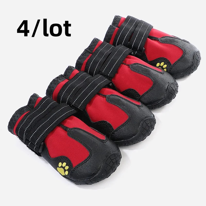 Waterproof Dog Boots Warm Snow 4pcs/set