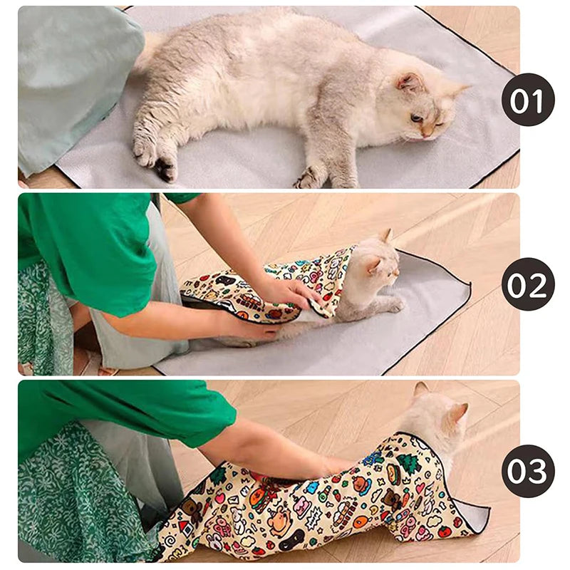 Magic Cloth Pet Parcel Cloth Feeding Medicine Wrapping Cat Anti-scratch And Anti-escape Camera Self-adhesive Cloth Makeup Bag