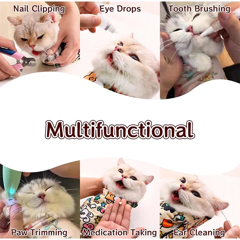 Magic Cloth Pet Parcel Cloth Feeding Medicine Wrapping Cat Anti-scratch And Anti-escape Camera Self-adhesive Cloth Makeup Bag