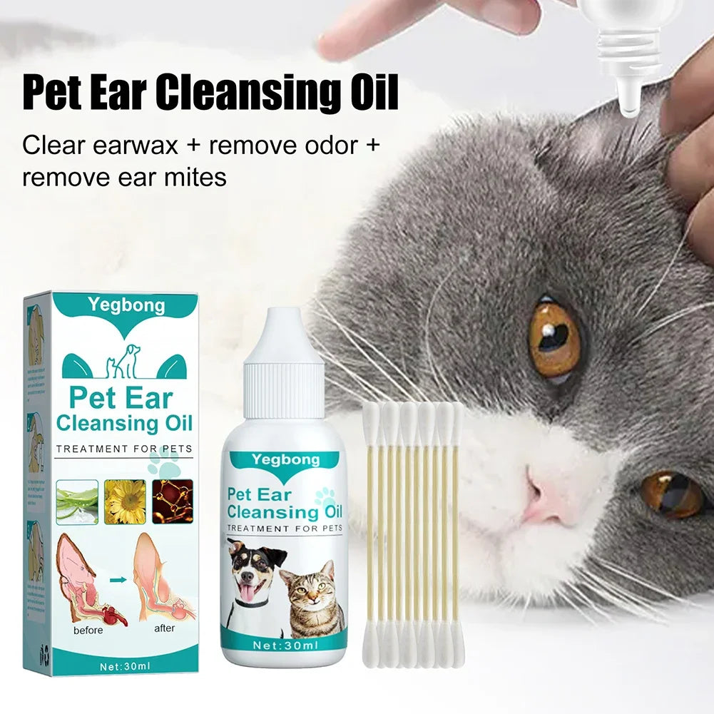 30ml Dog Ear Cleaning Remove Mites Dog