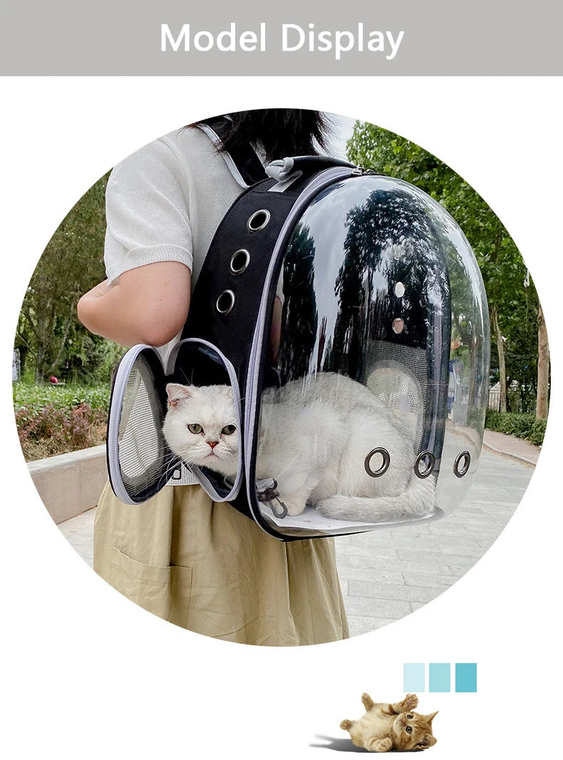 Pet Cat Carrying Bag Space Pet Backpacks Breathable Portable Transparent