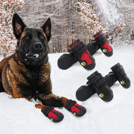 Waterproof Dog Boots Warm Snow 4pcs/set