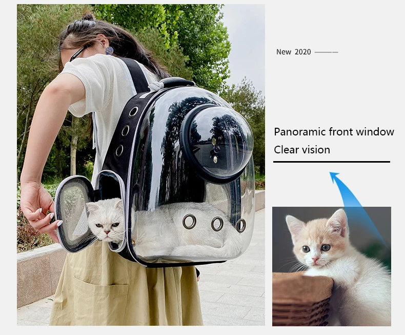 Pet Cat Carrying Bag Space Pet Backpacks Breathable Portable Transparent