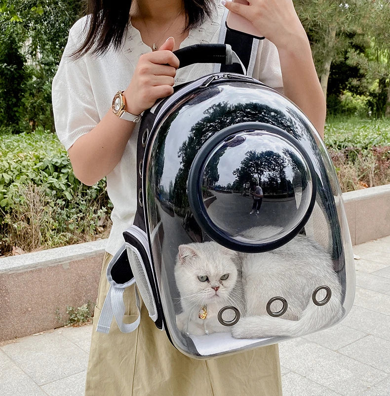 Pet Cat Carrying Bag Space Pet Backpacks Breathable Portable Transparent