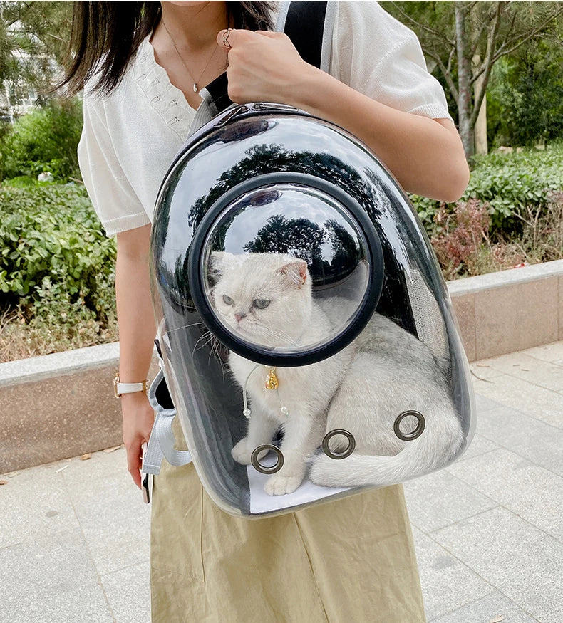 Pet Cat Carrying Bag Space Pet Backpacks Breathable Portable Transparent