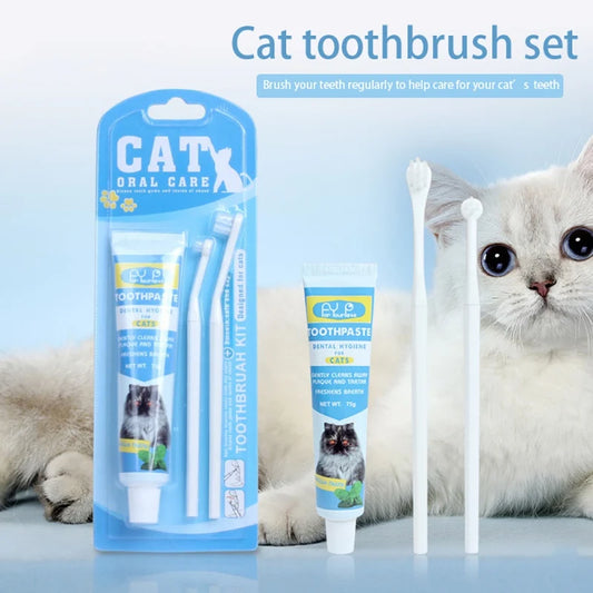 Cat Dog Toothbrush Toothpaste Kit Pet Cleaning Tooth Oral Fresh