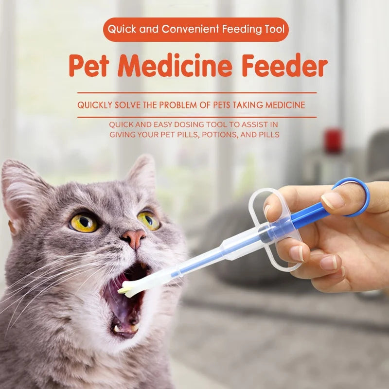 Pet Medicine Feeder Cat Tablet Syringe Feeder Soft Tip Dual Purpose Feeder Cat Pill Shooter Pet Pills Applicator Random Color