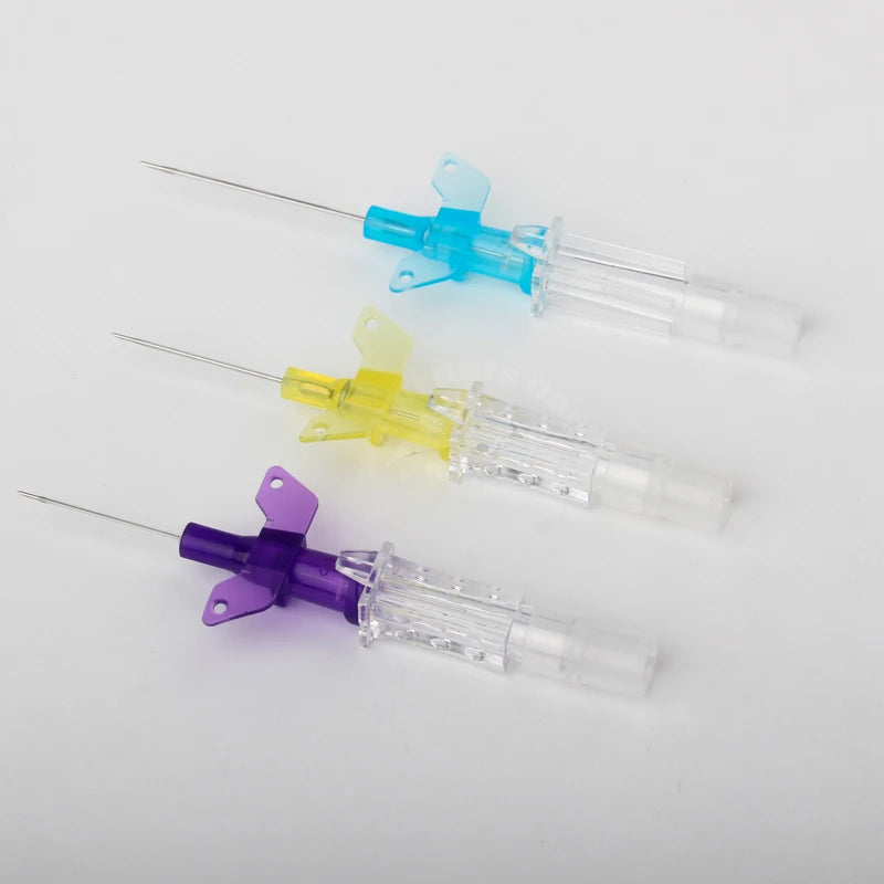 50pcs Disposable IV Cannula Intravenous Injection Catheter with Wing 22G 24G 26G For Pet Dog Cat Animals Veterinary Suppliers