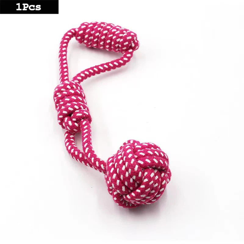 1PC Dog Toy Carrot Knot Rope Ball Cotton Rope Dumbbell Puppy Cleaning Teeth Chew Toy Durable Braided Bite Resistant Pet Supplies