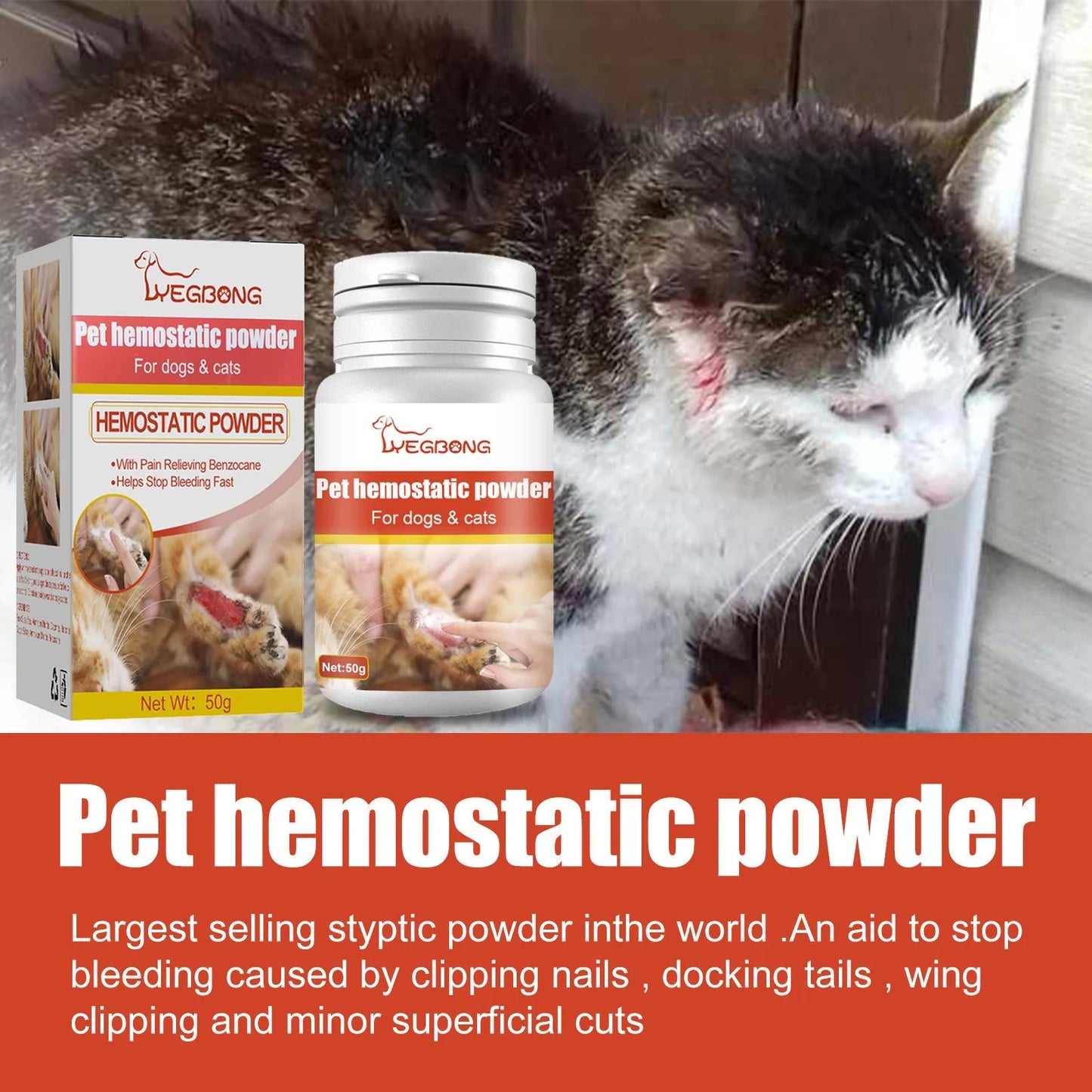 Pet Hemostatic Powder Wound Cleaning Hemostatic Powder Pet Wound  Powder