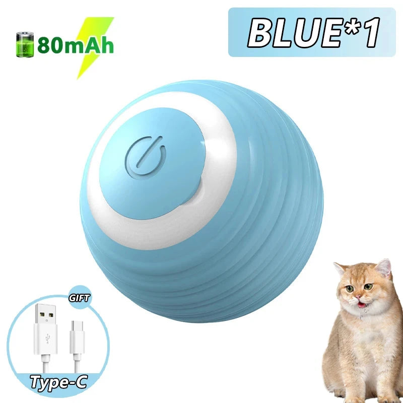 2PCS Cat Interactive Ball Indoor Automatic Rolling Magic Ball Smart Cat Toys Electronic Interactive Cat Toy Cat Game Accessories